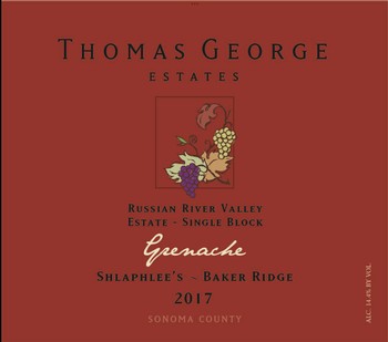 2017 Grenache Baker Ridge Estate Single Vineyard Shlaphlee Block