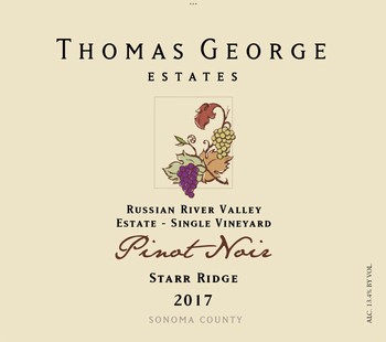 2017 Pinot Noir Starr Ridge Estate Single Vineyard